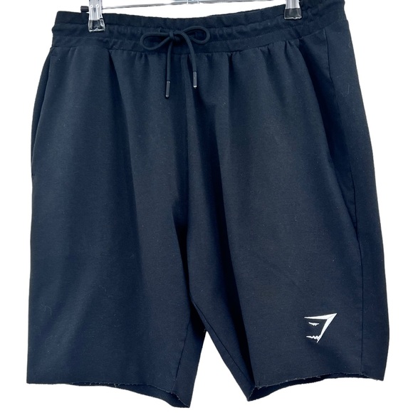 Gymshark Other - Gymshark Black Cutoff Elastic Drawstring Waist Sweat-shorts Men's Size Medium